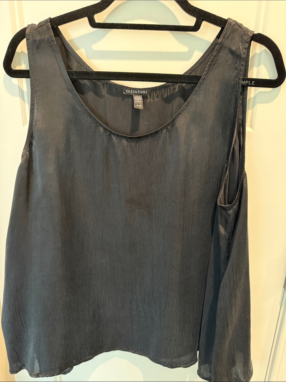 EILEEN FISHER Charcoal Gray Silk-Blend Tank (XL)